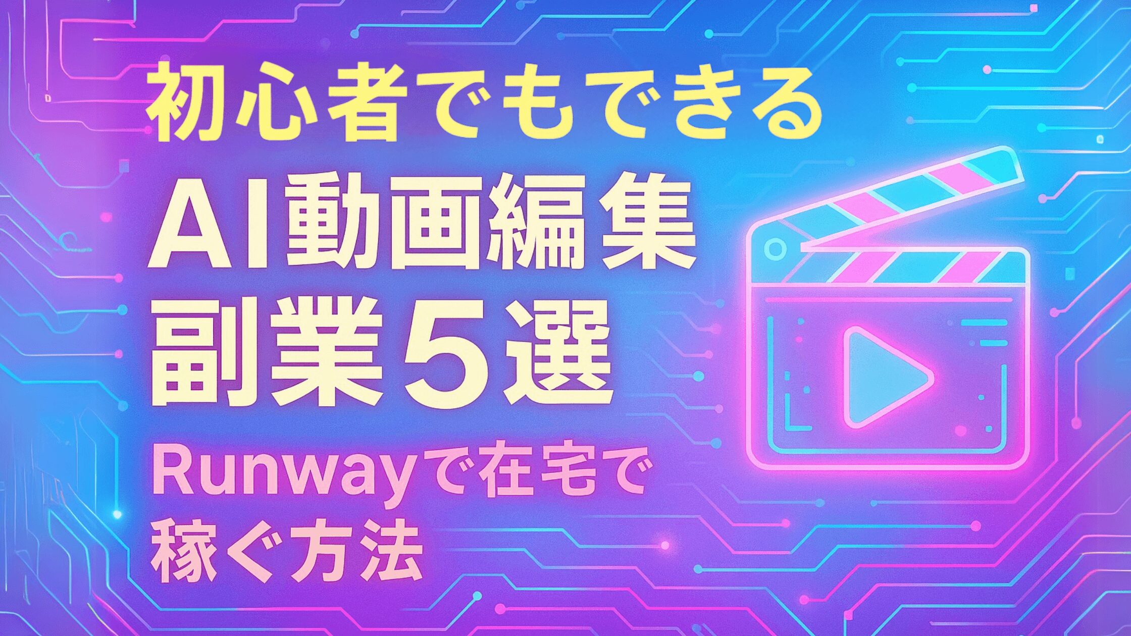 初心者でもできるAI動画編集副業5選：Runwayで在宅で稼ぐ方法